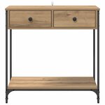vidaXL Table console avec tiroir Chêne artisanal 75 x 34 5 x 75 cm