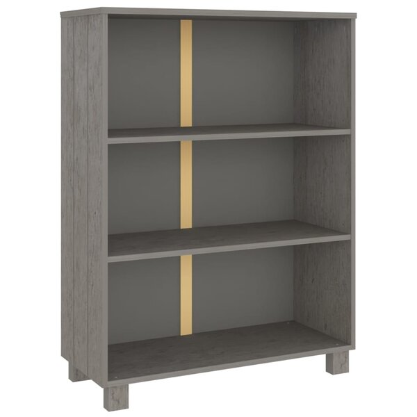 vidaXL Bibliothèque HAMAR Gris clair 85x35x112 cm Bois de pin massif