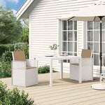 vidaXL Chaises de jardin salle à manger 2 Pièces Blanc et taupe PP