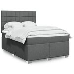 vidaXL Sommier à lattes de lit avec matelas Gris foncé 160x200cm Tissu