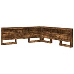 vidaXL Tête de lit de rangement Chêne fumé 200 cm Bois d'ingénierie