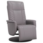 vidaXL Fauteuil inclinable avec repose-pieds gris similicuir