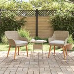 vidaXL Chaise de jardin 2 Pièces Beige 55 x 62 5 x 82 cm polyrotin