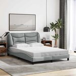 vidaXL Cadre de lit sans matelas Hvar gris clair 140x200 cm tissu