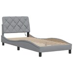 vidaXL Cadre de lit avec LED sans matelas gris clair 90x190 cm tissu