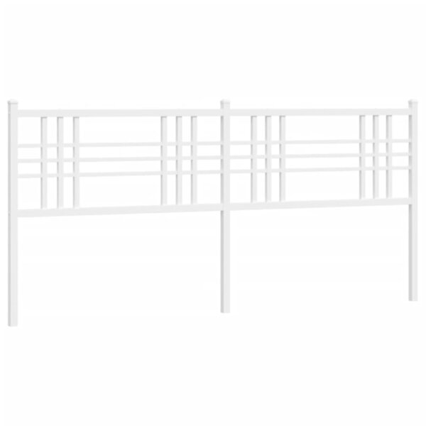 vidaXL Tête de lit métal blanc 200 cm