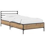 vidaXL Cadre de lit Chêne artisanal 80 x 200 cm Bois d'ingénierie