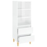 vidaXL Buffet haut Blanc brillant 40x36x110 cm Bois d'ingénierie