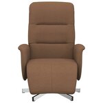 vidaXL Fauteuil inclinable avec repose-pieds marron tissu