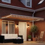 vidaXL Cadre de store manuel avec LEDs Jaune  Orange et Blanc 5 x 3 m