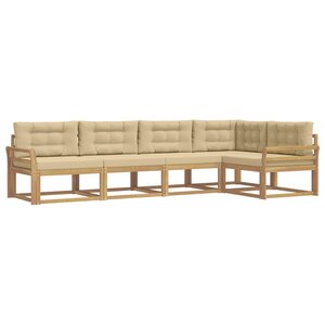 vidaXL Ensemble de canapés d'extérieur 4 Pièces Blanc et Beige Polyester