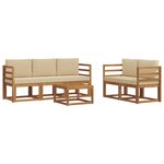 vidaXL Ensemble de canapés d'extérieur 6 Pièces Naturel et Beige