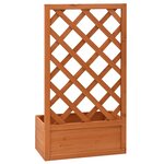 vidaXL Jardinière à treillis de jardin Orange 50x25x90cm Bois de sapin