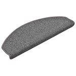 vidaXL Tapis d'escalier 30 pièces 65 x 24 x 4 cm Gris foncé Demi-rond Grand