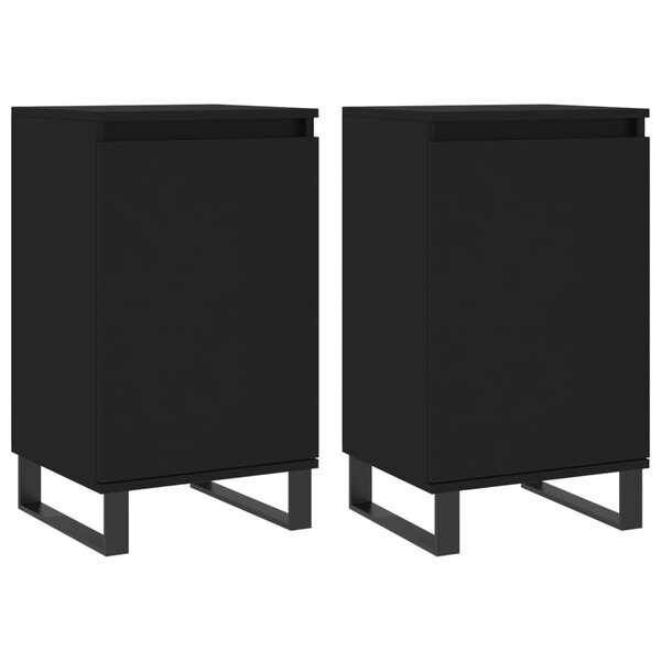 vidaXL Buffets 2 Pièces noir 40x35x70 cm bois d’ingénierie
