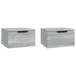 vidaXL Tables de chevet murales 2 Pièces Sonoma gris 34x30x20 cm