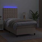 vidaXL Sommier à lattes de lit avec matelas et LED Cappuccino 90x190cm