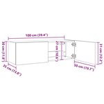 vidaXL Meuble TV mural avec lumières LED gris béton 100x35x31 cm