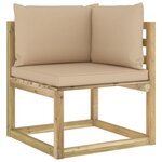 Vidaxl salon de jardin 7 pièces avec coussins bois de pin imprégné