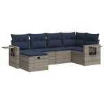 vidaXL Salon de jardin 6 Pièces avec coussins gris résine tressée