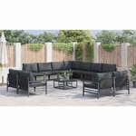 vidaXL Ensemble de canapé de jardin 11 Pièces Anthracite Acier