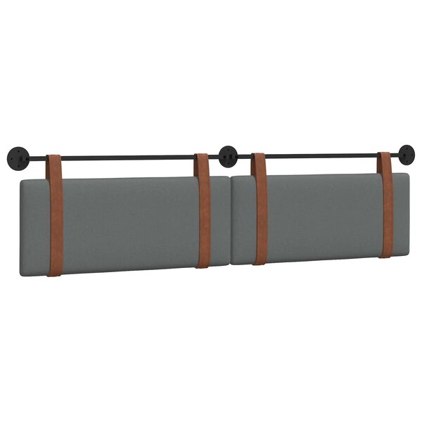 vidaXL Tête de lit suspendue Gris foncé PU antique