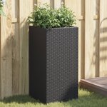 vidaXL Jardinières 2 Pièces noir 40x40x80 cm résine tressée