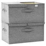 vidaXL Boîtes de rangement 2 Pièces Tissu 50x30x25 cm Gris
