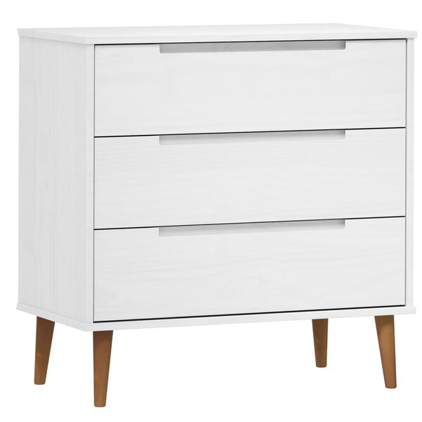 vidaXL Commode MOLDE Blanc 80x40x80 cm Bois de pin massif