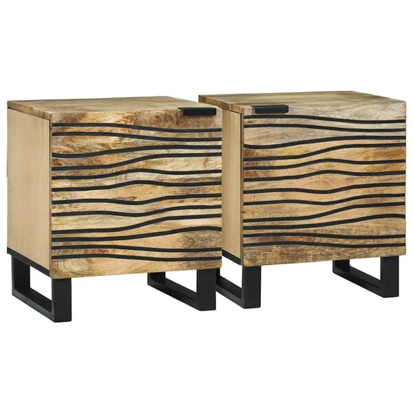 vidaXL Cabinet de chevet 2 Pièces Marron 40 x 33 x 46 cm