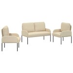 vidaXL Ensembles de canapés 3 Pièces Crème 115 x 56 x 80 cm Contreplaqué