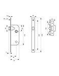 THIRARD - Serrure encastrable pour porte intérieure  axe 40mm  têtière inox  bouts ronds  zinc - THIRARD