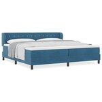 Lit à ressorts avec matelas vidaXL bleu foncé 200x200 cm en velours
