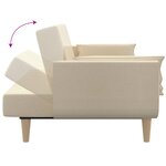vidaXL Canapé-lit à 2 places avec deux oreillers crème tissu