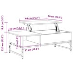 vidaXL Table basse chêne sonoma 100x50x35cm bois d'ingénierie et métal