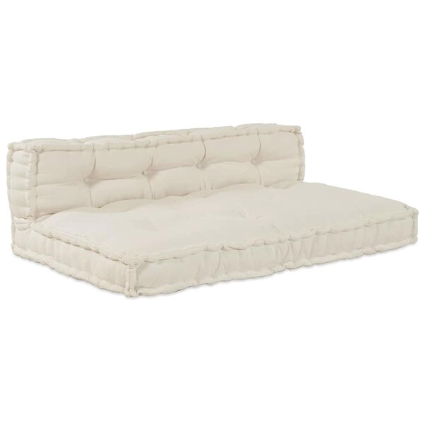 vidaXL Coussin de canapé sur palette Crème tissu