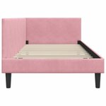 vidaXL Cadre de lit d'angle avec tête de lit Rose 80 cm x 200 cm tissu