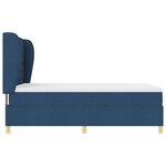 vidaXL Lit à ressorts avec matelas gris foncé 90x190 cm Bleu tissu