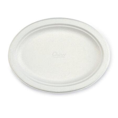 Assiette ovale en carton moulé chinet® 260 x 190 x 20 mm   raja (lot de 140)