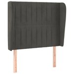 vidaXL Tête de lit avec oreilles Gris foncé 103x23x118/128 cm Velours