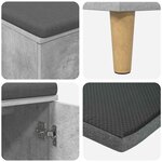 vidaXL Banc d'entrée avec coussin Gris béton 100 x 38 x 46 cm
