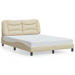 vidaXL Cadre de lit avec LED sans matelas crème 120x200 cm tissu