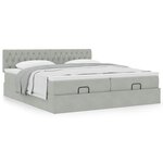 VidaXL Cadre de lit ottoman et matelas gris clair 180x200cm velours