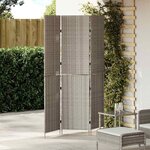 vidaXL Paravent Pliant Manuel Gris 147 x 180 cm polyrotin