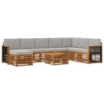vidaXL Ensemble de canapés d'extérieur 7 pc Naturel et gris clair