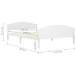 vidaXL Cadre de lit Blanc Bois de pin massif 160x200 cm