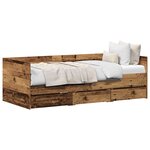 vidaXL Lit d'appoint Bois Ancien 90 x 200 cm Bois d'ingénierie