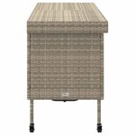 vidaXL Boîte de rangement de jardin et roues gris clair résine tressée
