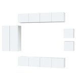 vidaXL Ensemble de meubles TV 8 Pièces Blanc Bois d'ingénierie