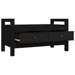 vidaXL Banc d'entrée Noir 80x40x43 cm Bois de pin massif